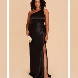 Birdy Grey Kira Dress Black Shiny Satin - Size XL